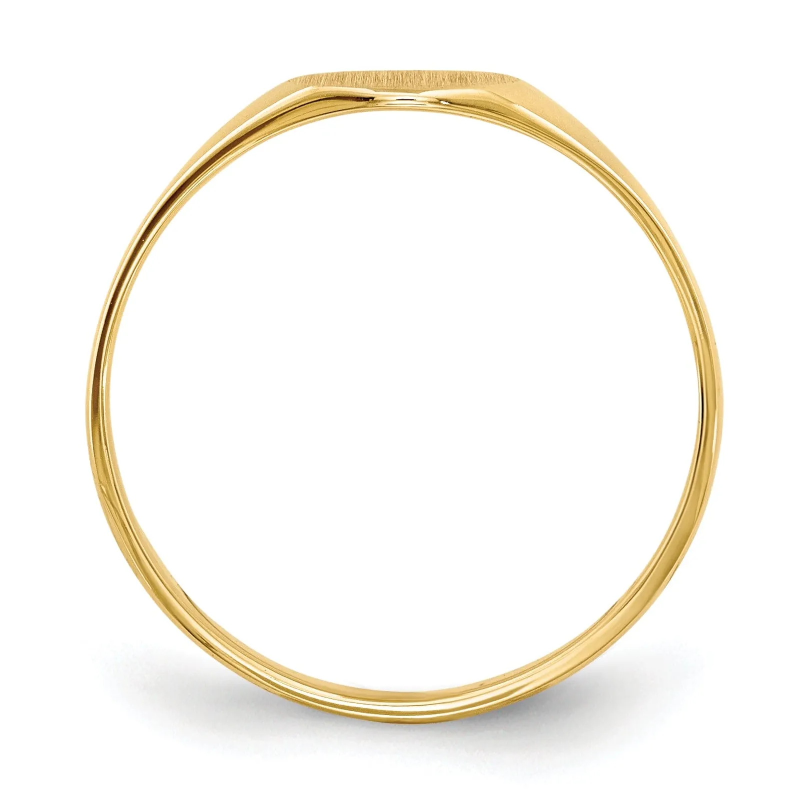 14k Yellow Gold Solid Back Signet Ring