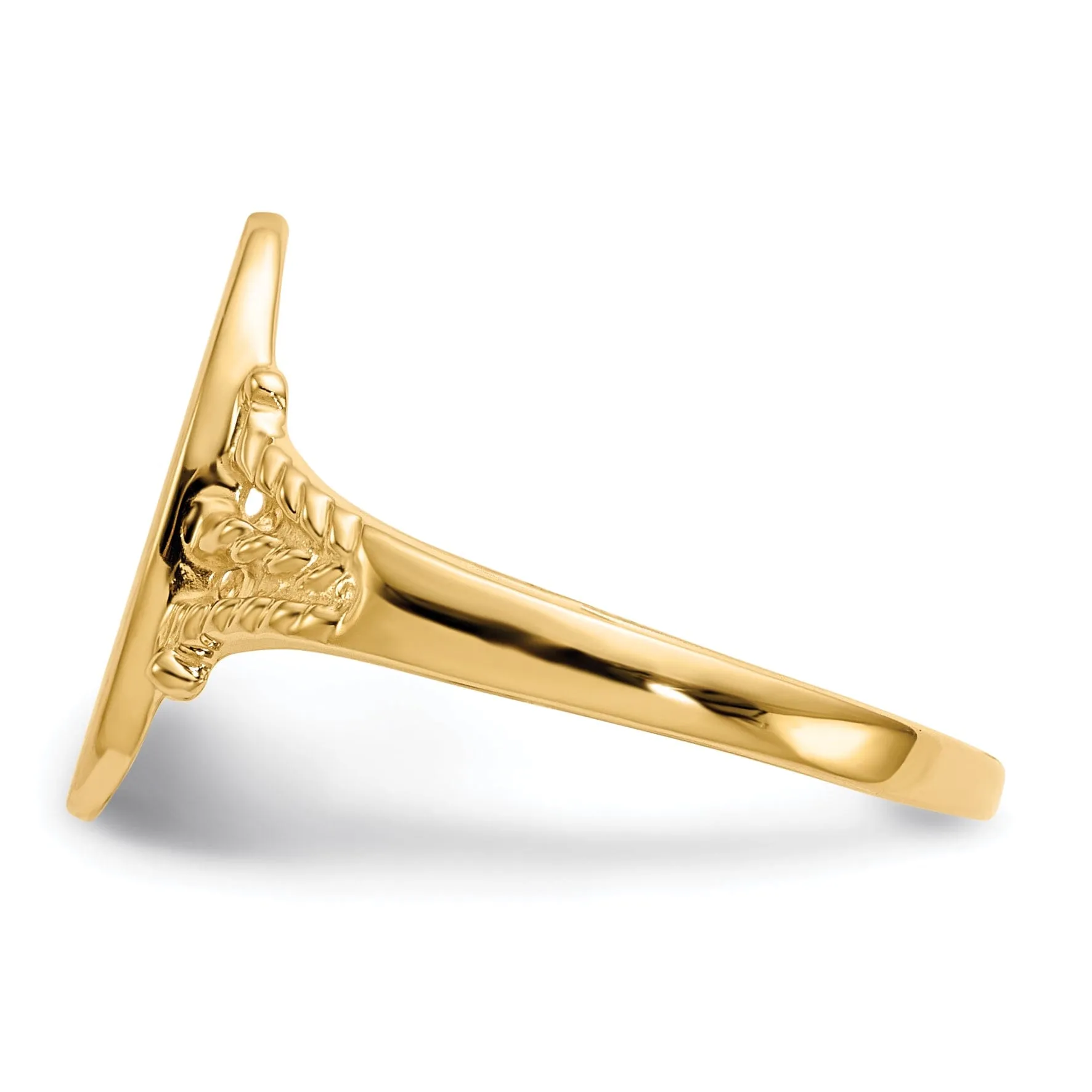 14k Yellow Gold Solid Back Signet Ring