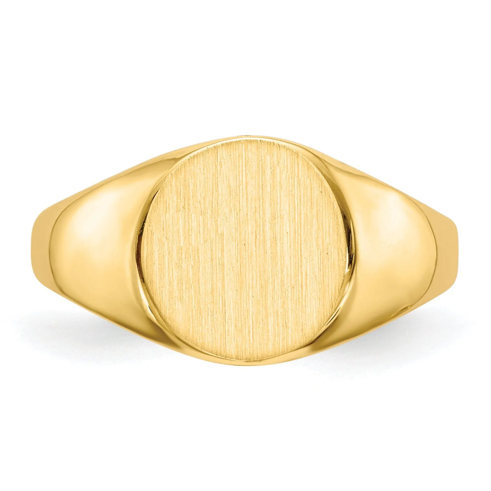 14k Yellow Gold Solid Back Signet Ring