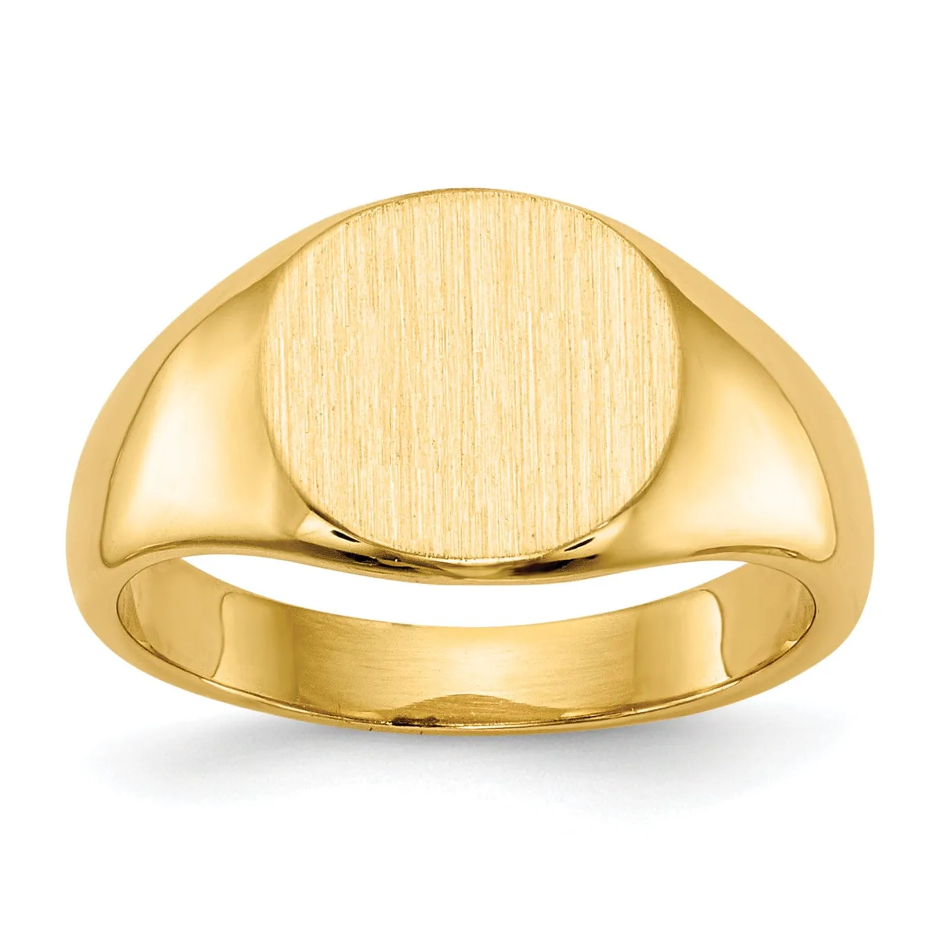 14k Yellow Gold Solid Back Signet Ring