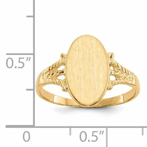 14k Yellow Gold Solid Back Signet Ring