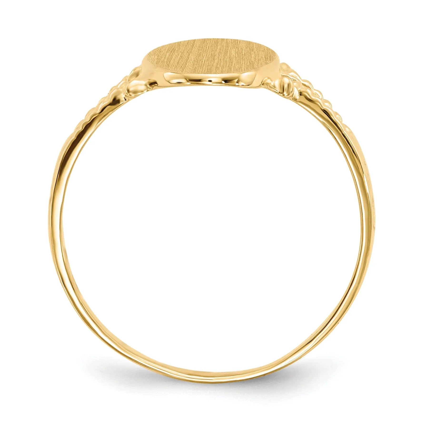 14k Yellow Gold Solid Back Signet Ring
