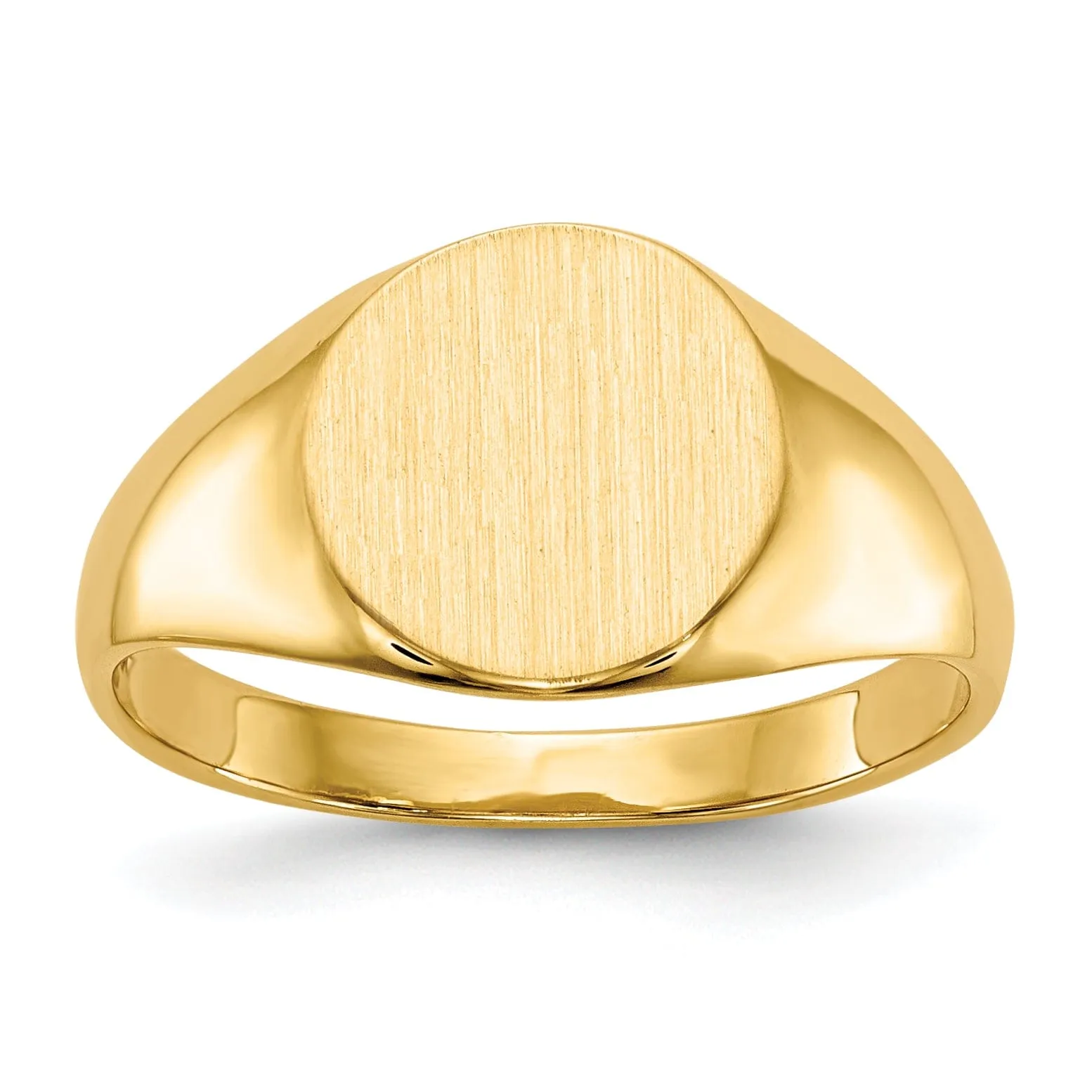 14k Yellow Gold Solid Back Signet Ring