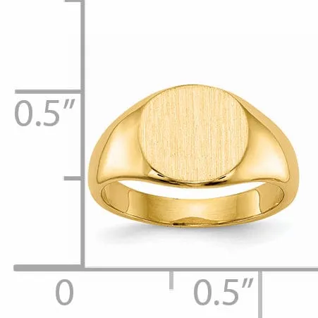 14k Yellow Gold Solid Back Signet Ring