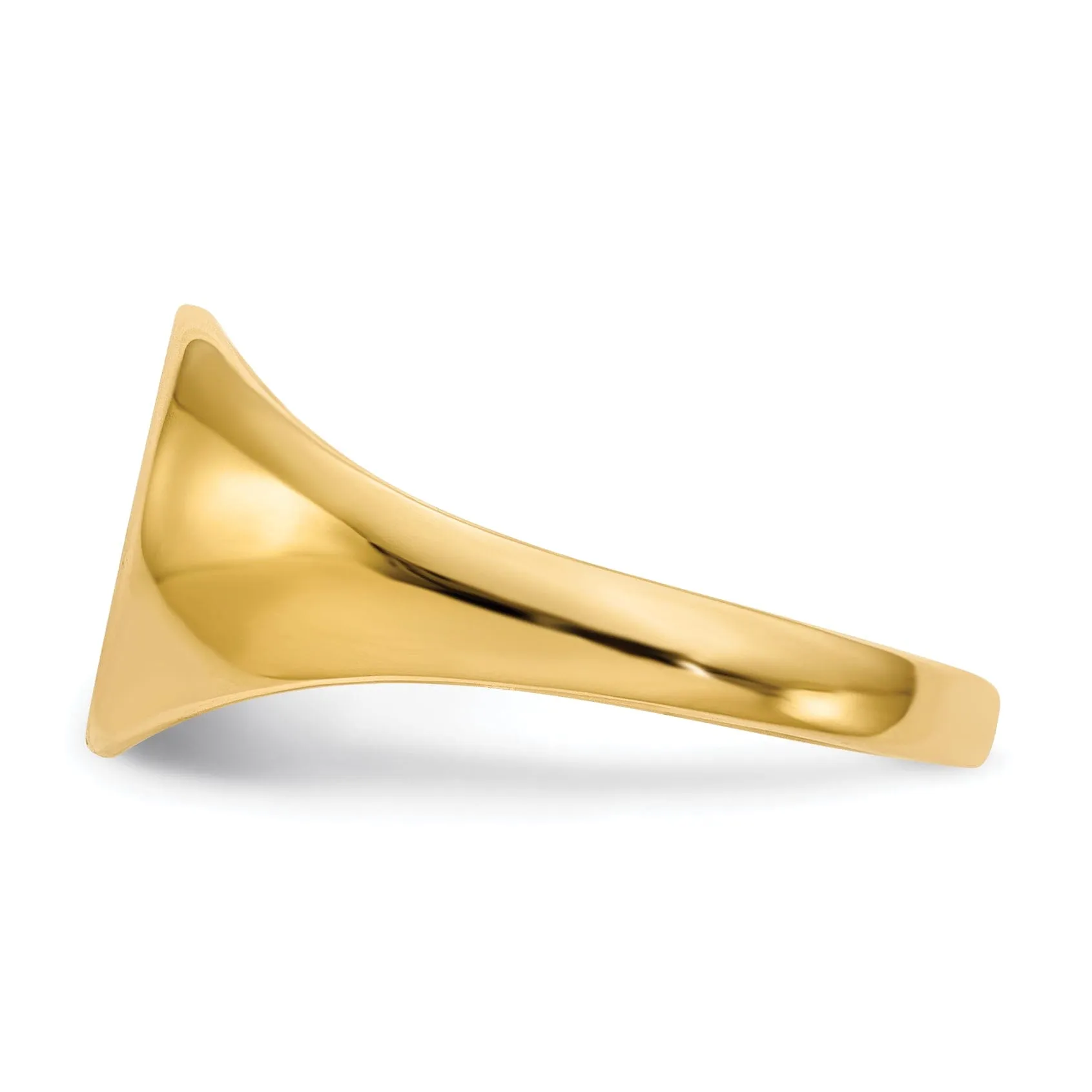 14k Yellow Gold Solid Back Signet Ring