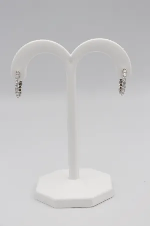 14Karat White Gold Diamond Hoop Earrings