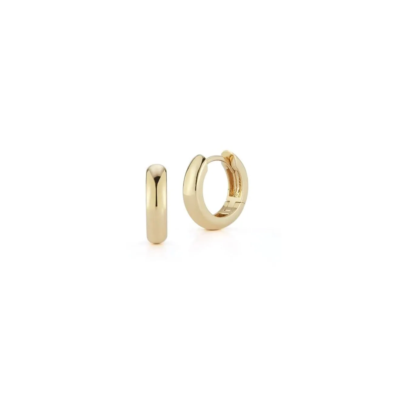 14KT YELLOW GOLD SMALL PLAIN HOOP EARRINGS
