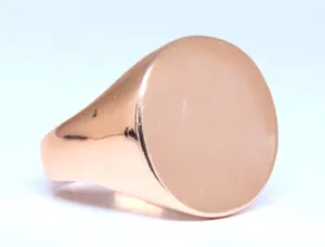 17mm Classic Solid Signet Mens Ring 14kt Gold 12545