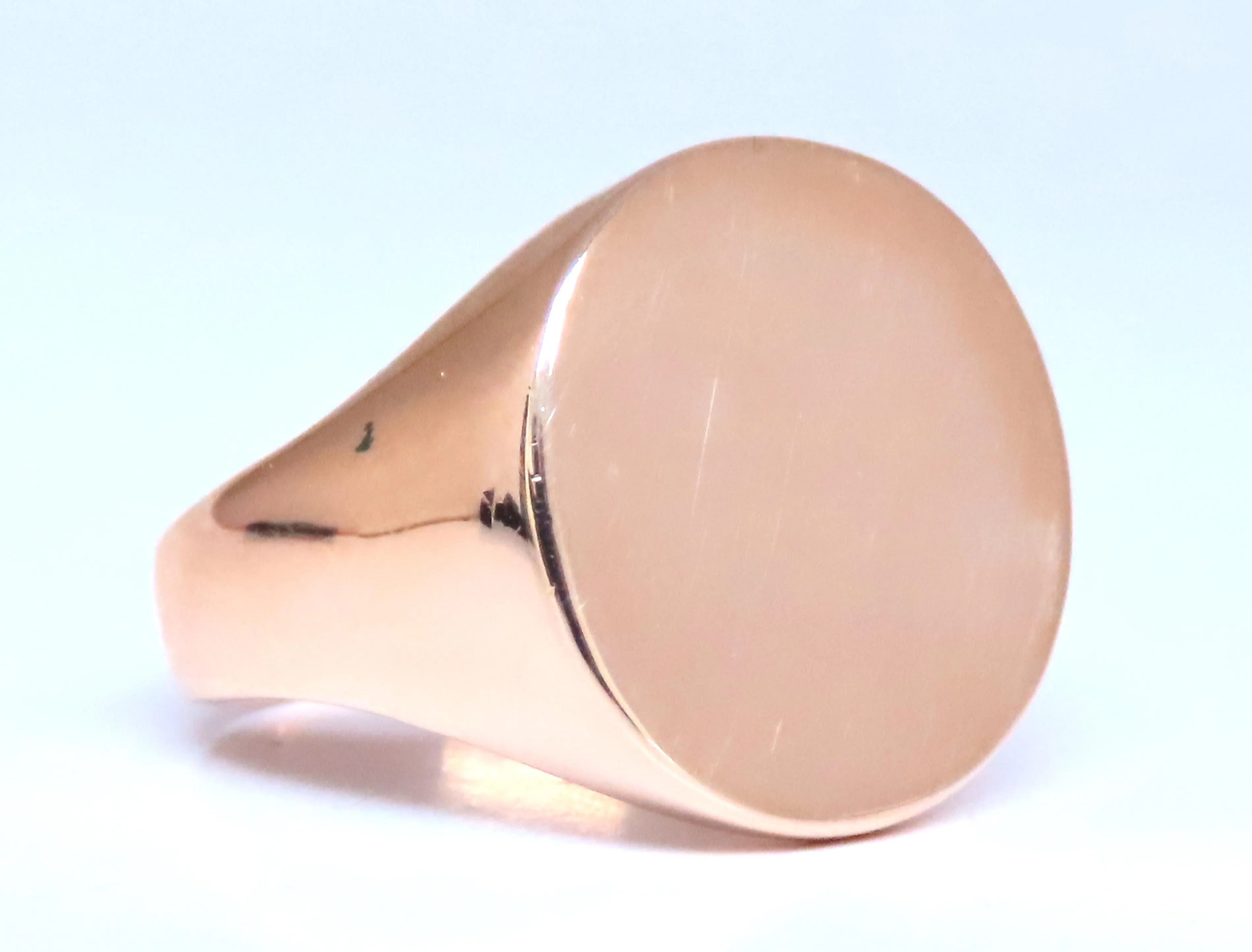 17mm Classic Solid Signet Mens Ring 14kt Gold 12545