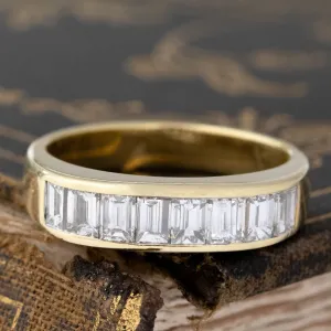 1.84ctw Vintage Baguette Cut Diamond Channel Set Band
