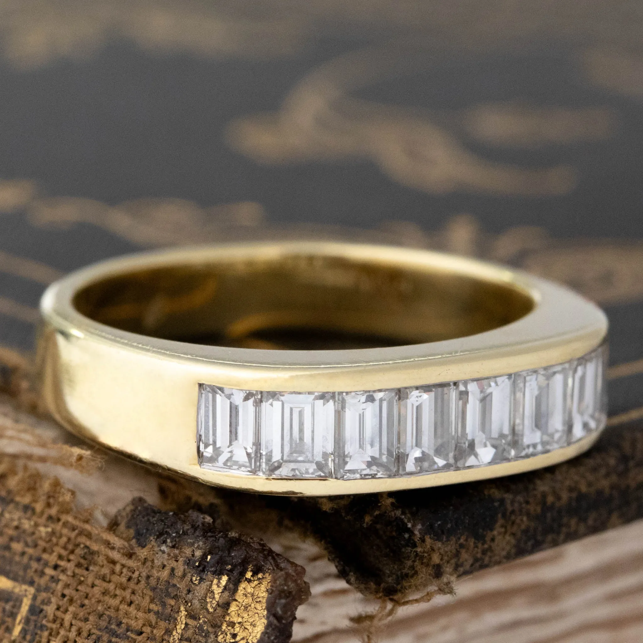 1.84ctw Vintage Baguette Cut Diamond Channel Set Band