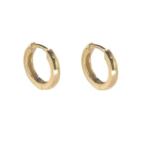 18k Solid Yellow Gold Casting Small Huggie Hoop Earrings