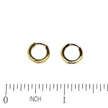 18k Solid Yellow Gold Casting Small Huggie Hoop Earrings