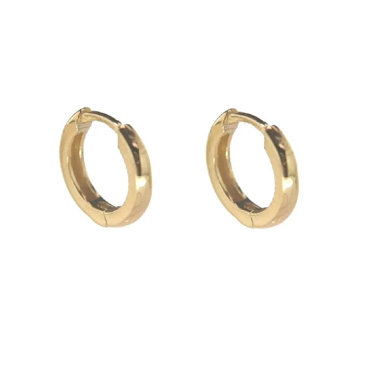 18k Solid Yellow Gold Casting Small Huggie Hoop Earrings