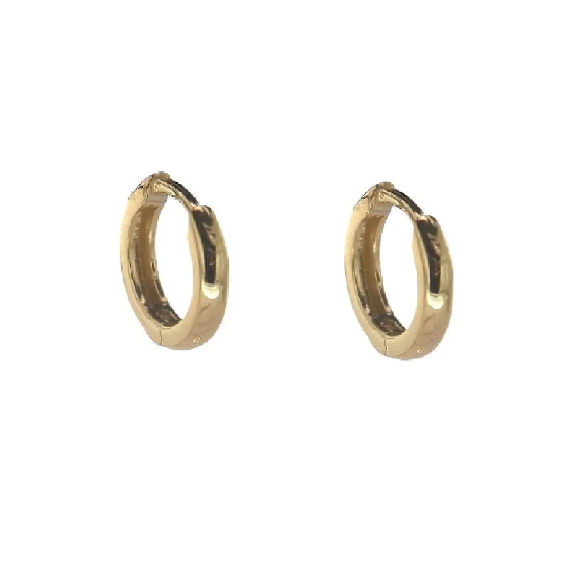 18k Solid Yellow Gold Casting Small Huggie Hoop Earrings