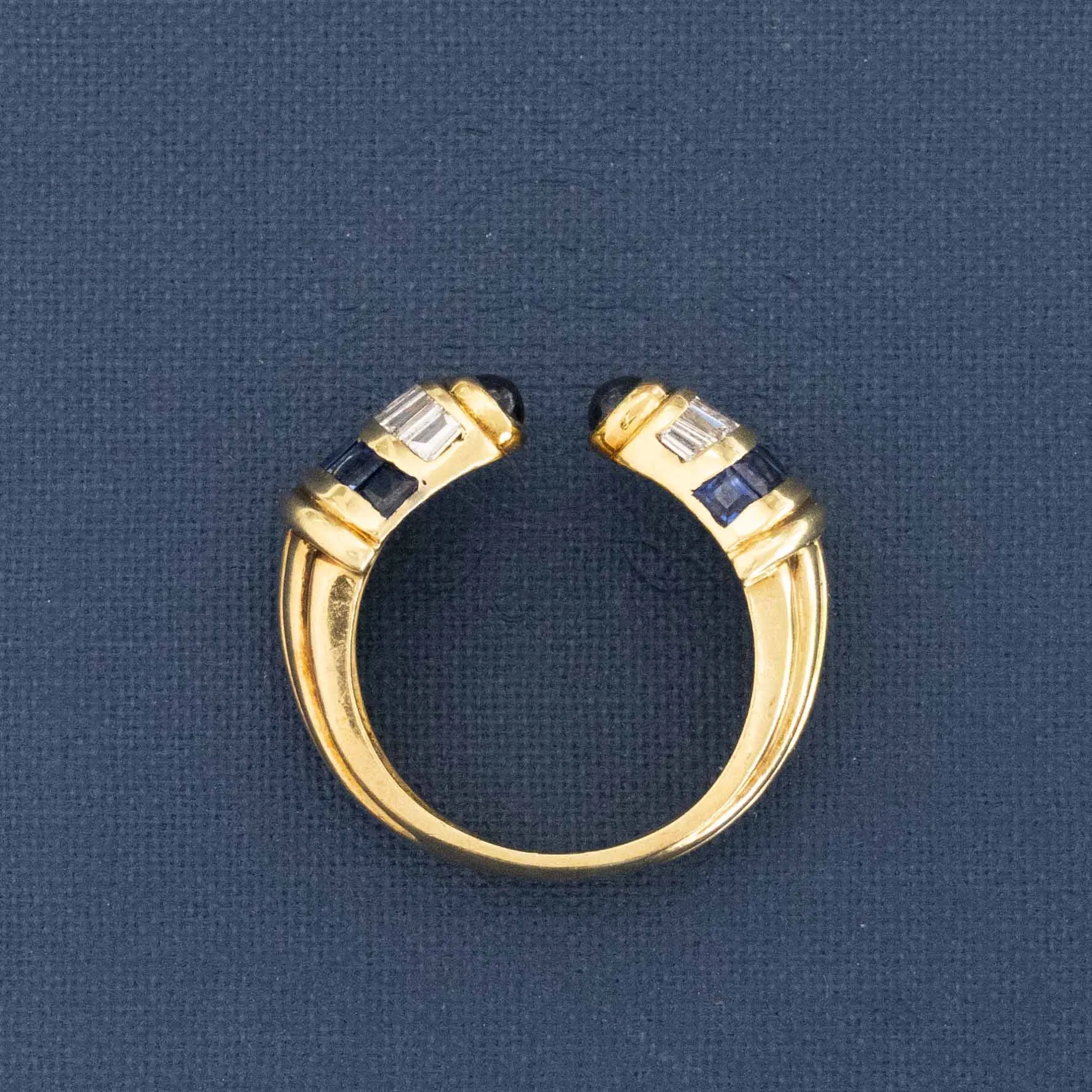 1.90ctw Vintage Diamond & Sapphire Open Ring