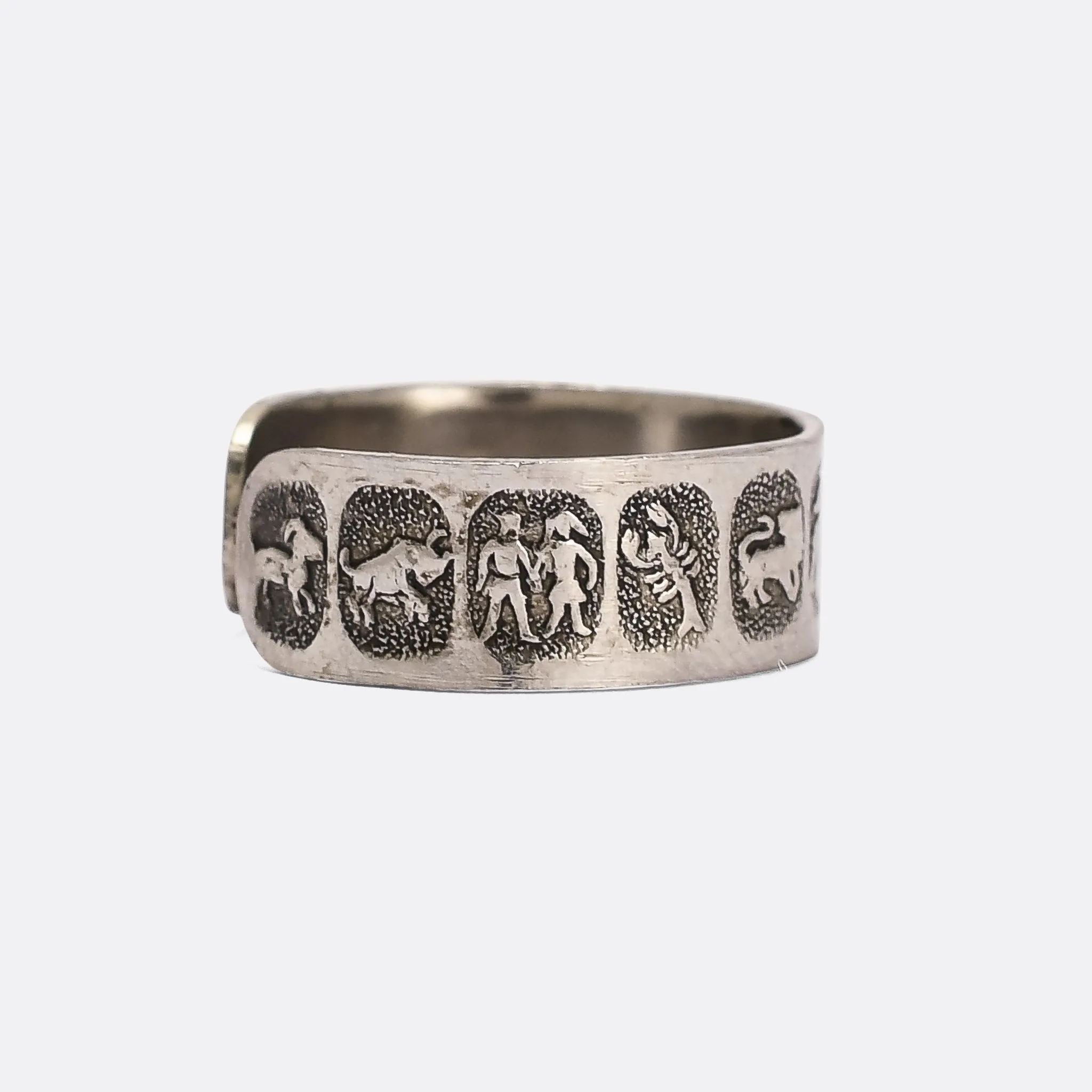 1930s Steel Zodiac Ring