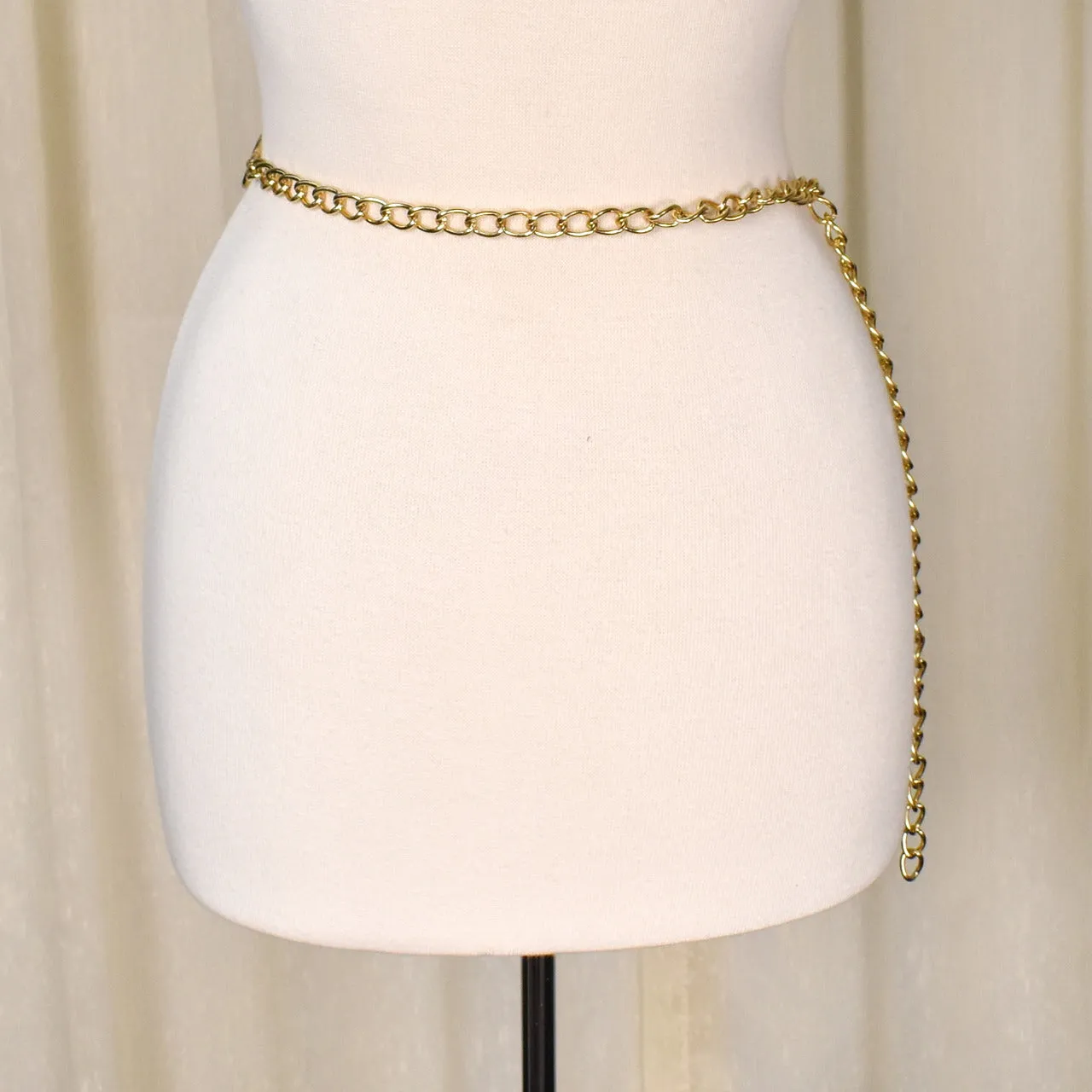1990s Gold Ring & Chain Belt