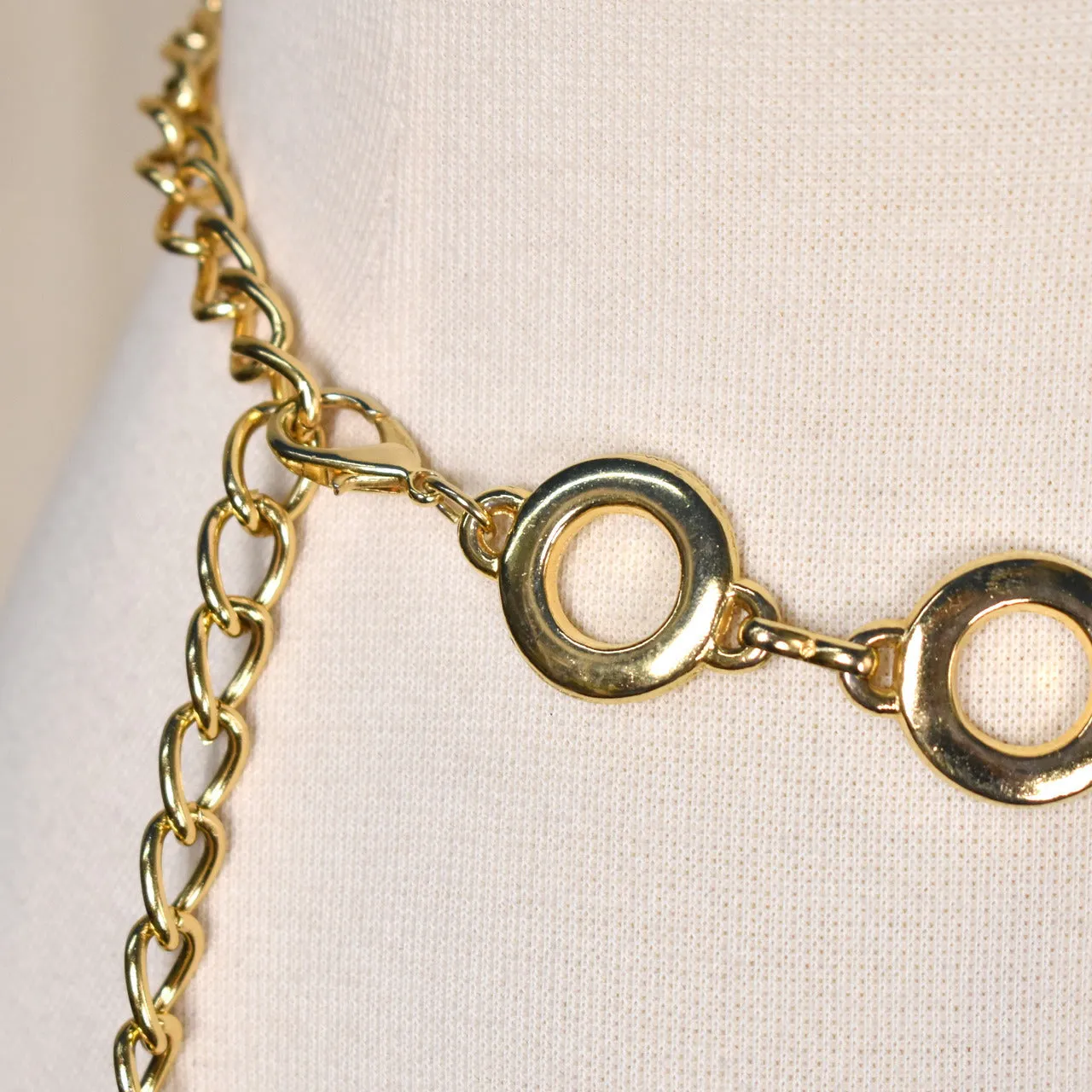 1990s Gold Ring & Chain Belt