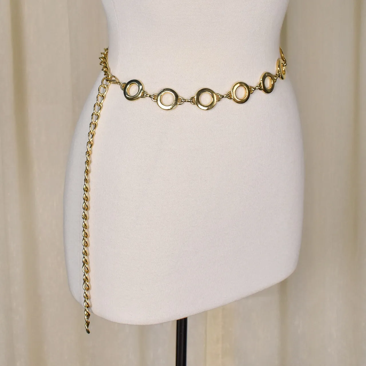1990s Gold Ring & Chain Belt