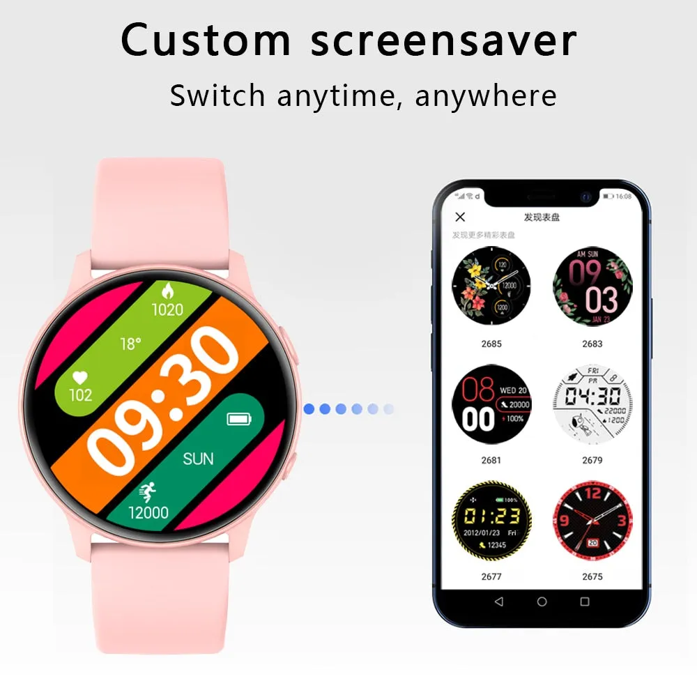 2022 New Smart Watch Women Full Touch Screen Sport Fitness Watch IP67 Waterproof Bluetooth For Android ios smartwatch Men box