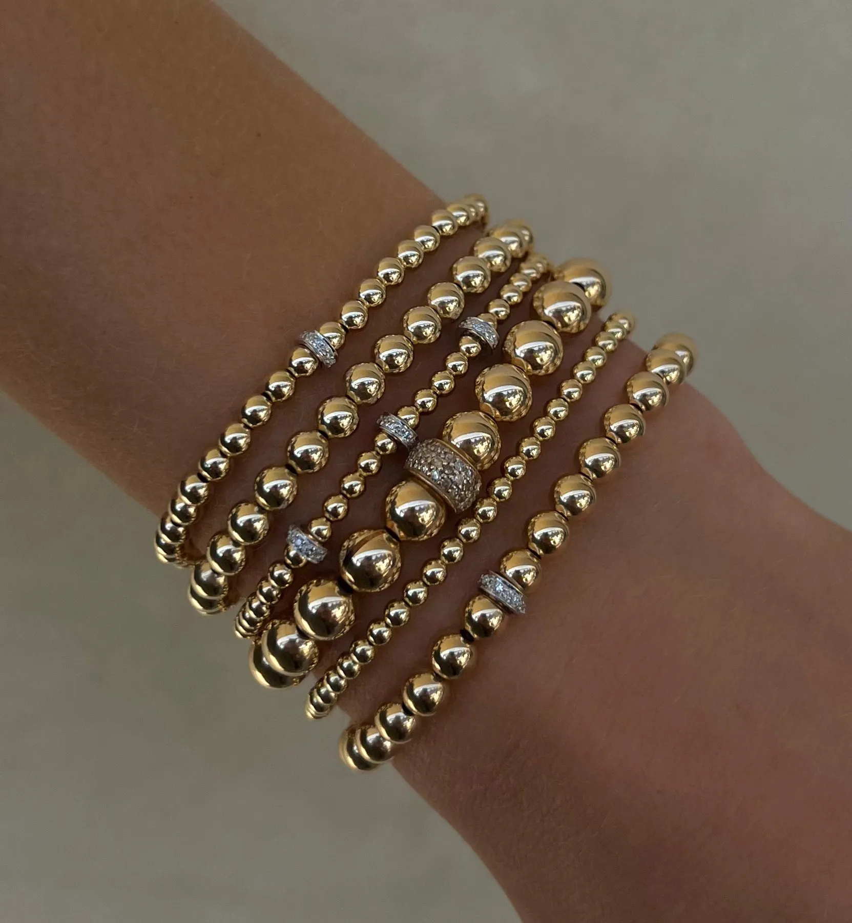 3mm Gold Bracelet with Diamond Rondelle