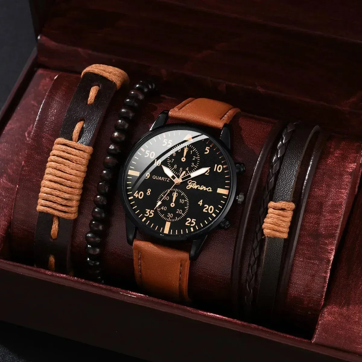 4/2/1pcs Men Sports Watches
