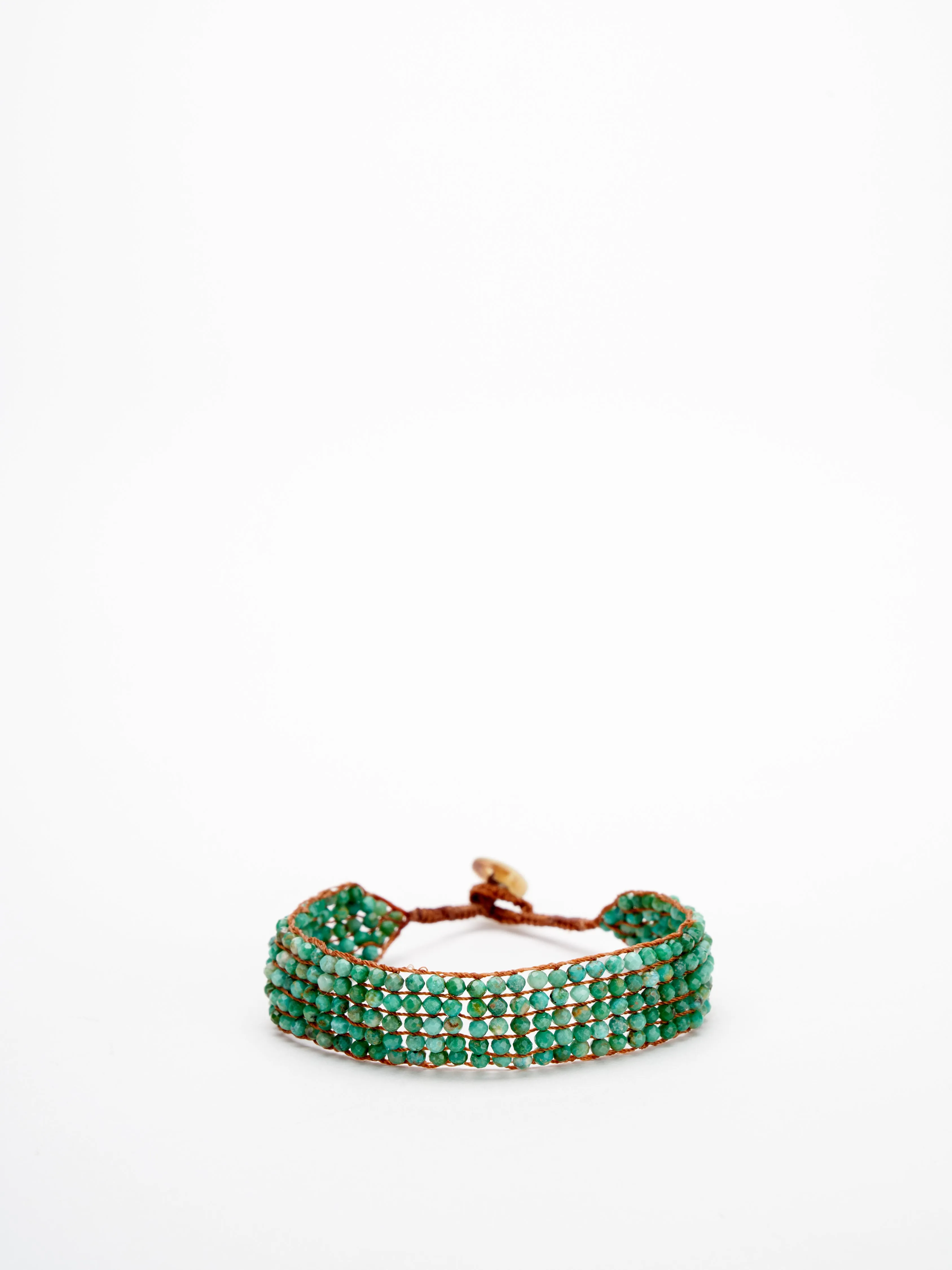 5 line turquoise button bracelet