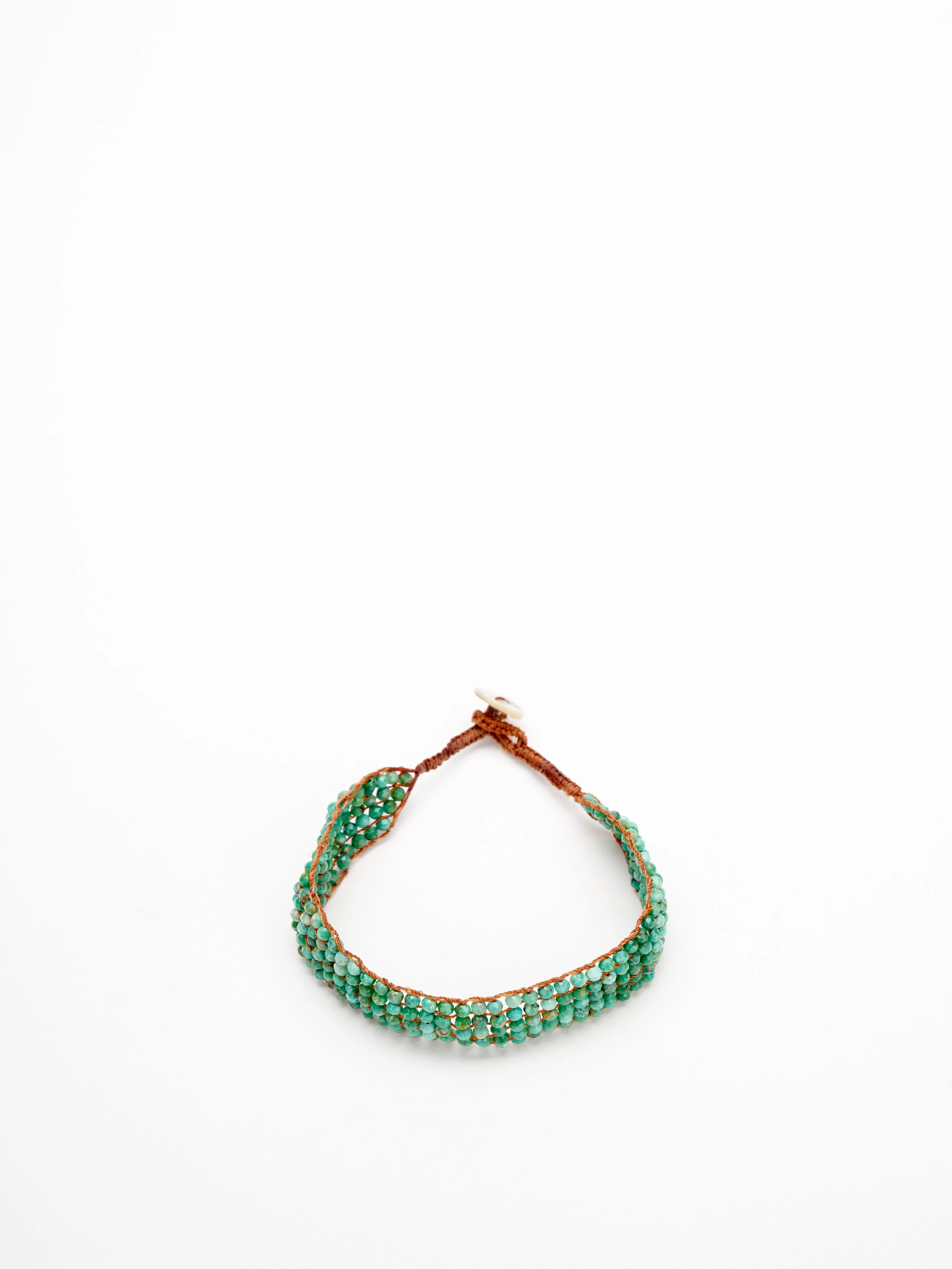 5 line turquoise button bracelet