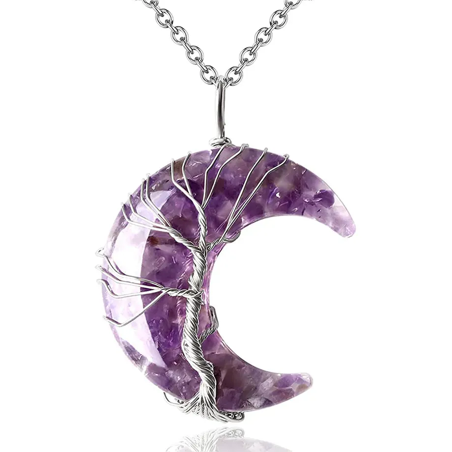 7 Chakras Tree of Life Necklace, Yoga Chakra Necklace, Namaste