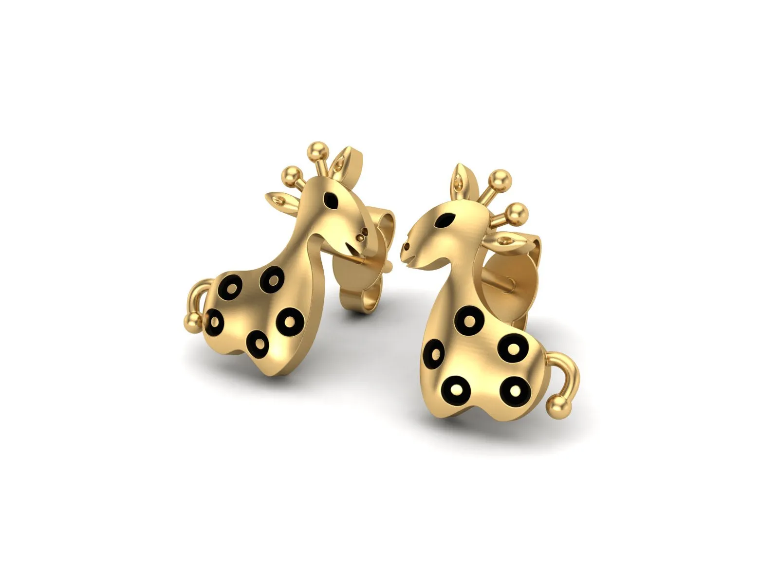 925 Sterling Silver Cute Animal Small Giraffe Women Stud Earrings