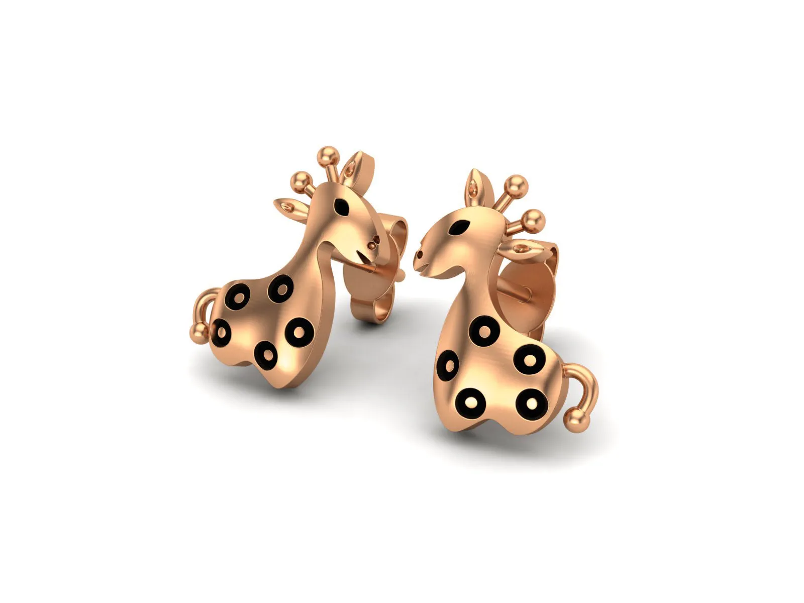925 Sterling Silver Cute Animal Small Giraffe Women Stud Earrings