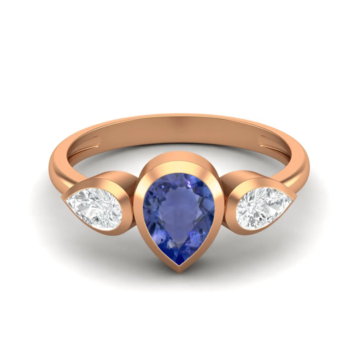 925 Sterling Silver Pear 1.25 Ctw Tanzanite Women Engagement Ring