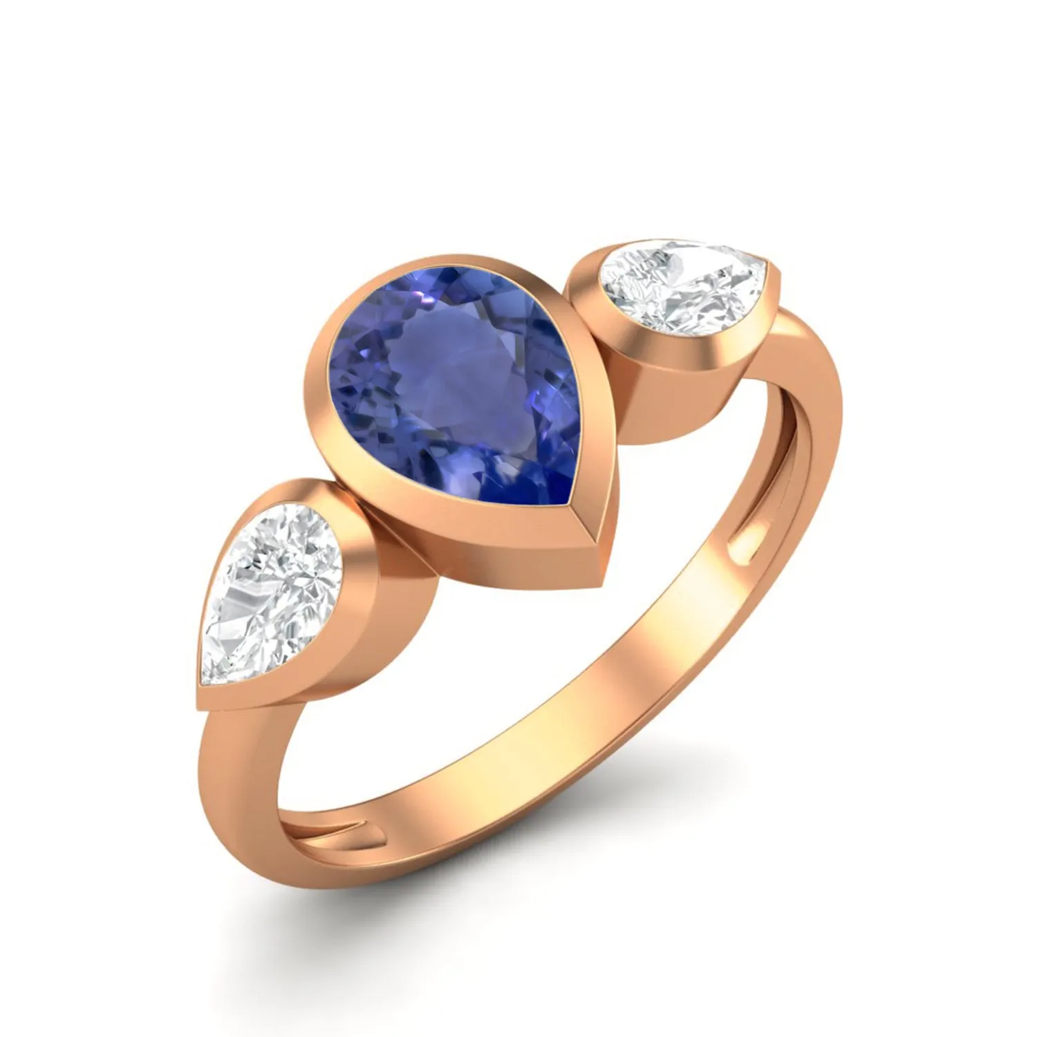 925 Sterling Silver Pear 1.25 Ctw Tanzanite Women Engagement Ring