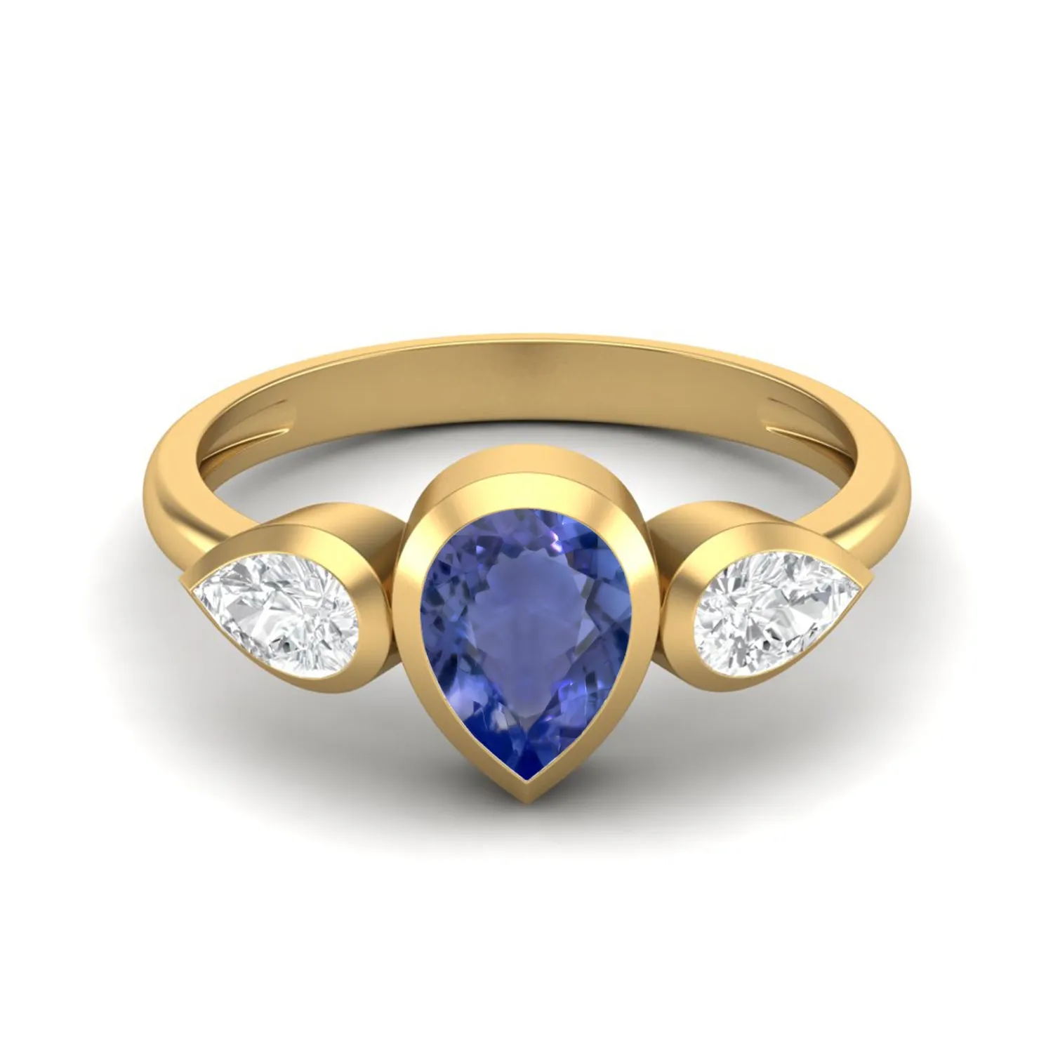 925 Sterling Silver Pear 1.25 Ctw Tanzanite Women Engagement Ring