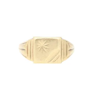 9ct engraved signet ring