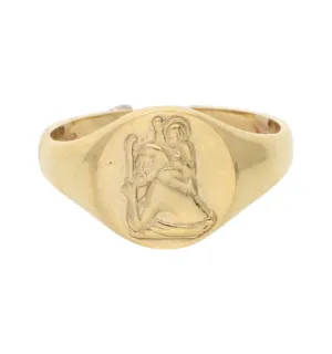9ct St Christopher signet ring