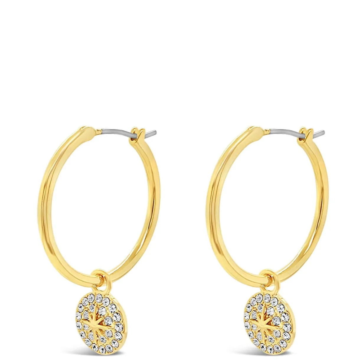 Absolute Gold Star Charm Hoop Earrings