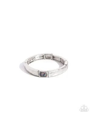 Admirable Abalone - Blue - Shell Paparazzi Stretchy Bracelet