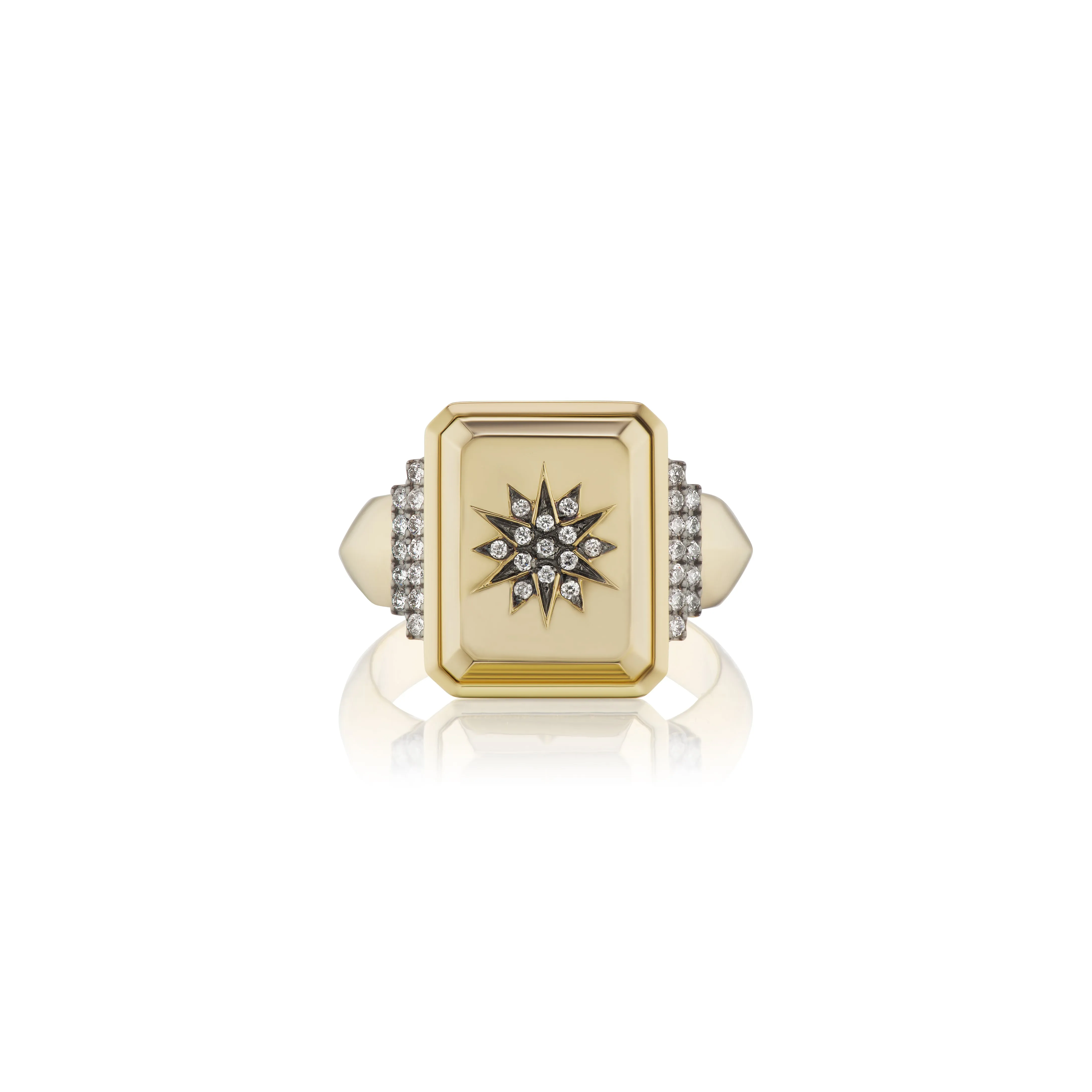 All-Gold Motif Signet Ring