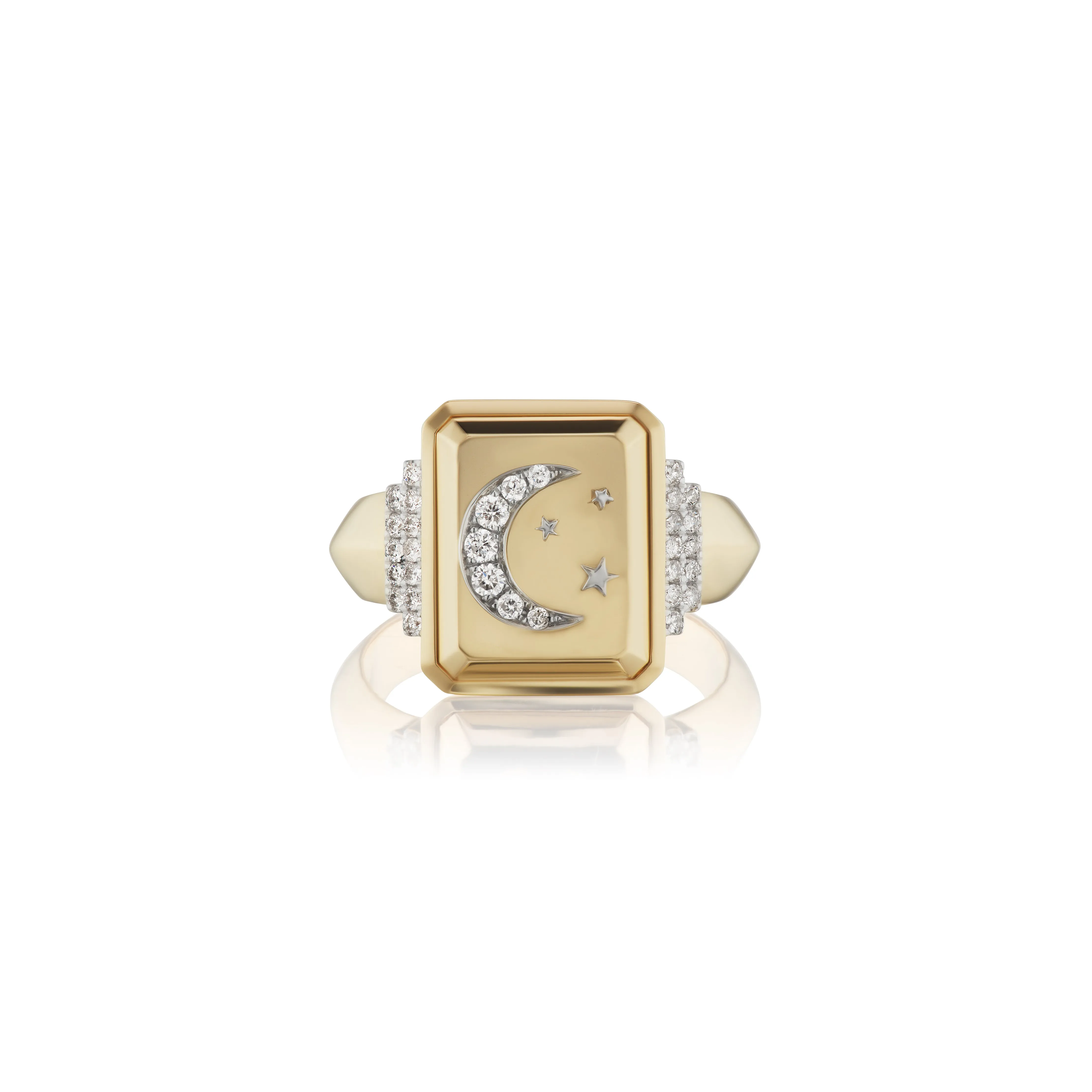 All-Gold Motif Signet Ring