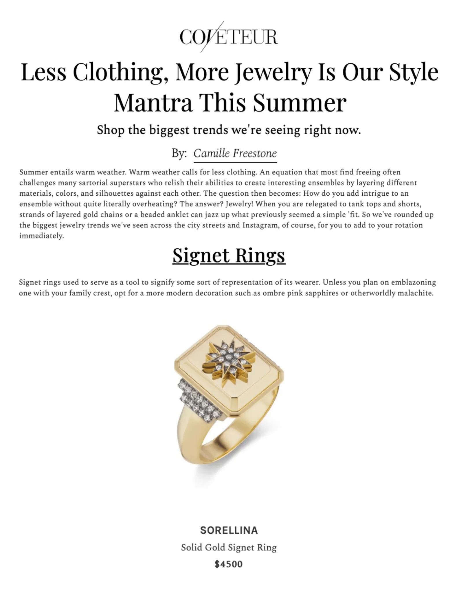 All-Gold Motif Signet Ring