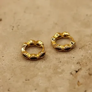 AMELIA HOOP EARRING - ONYX/GOLD