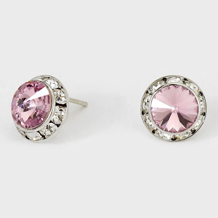 Amethyst Stud Earrings 0.5" | 123304