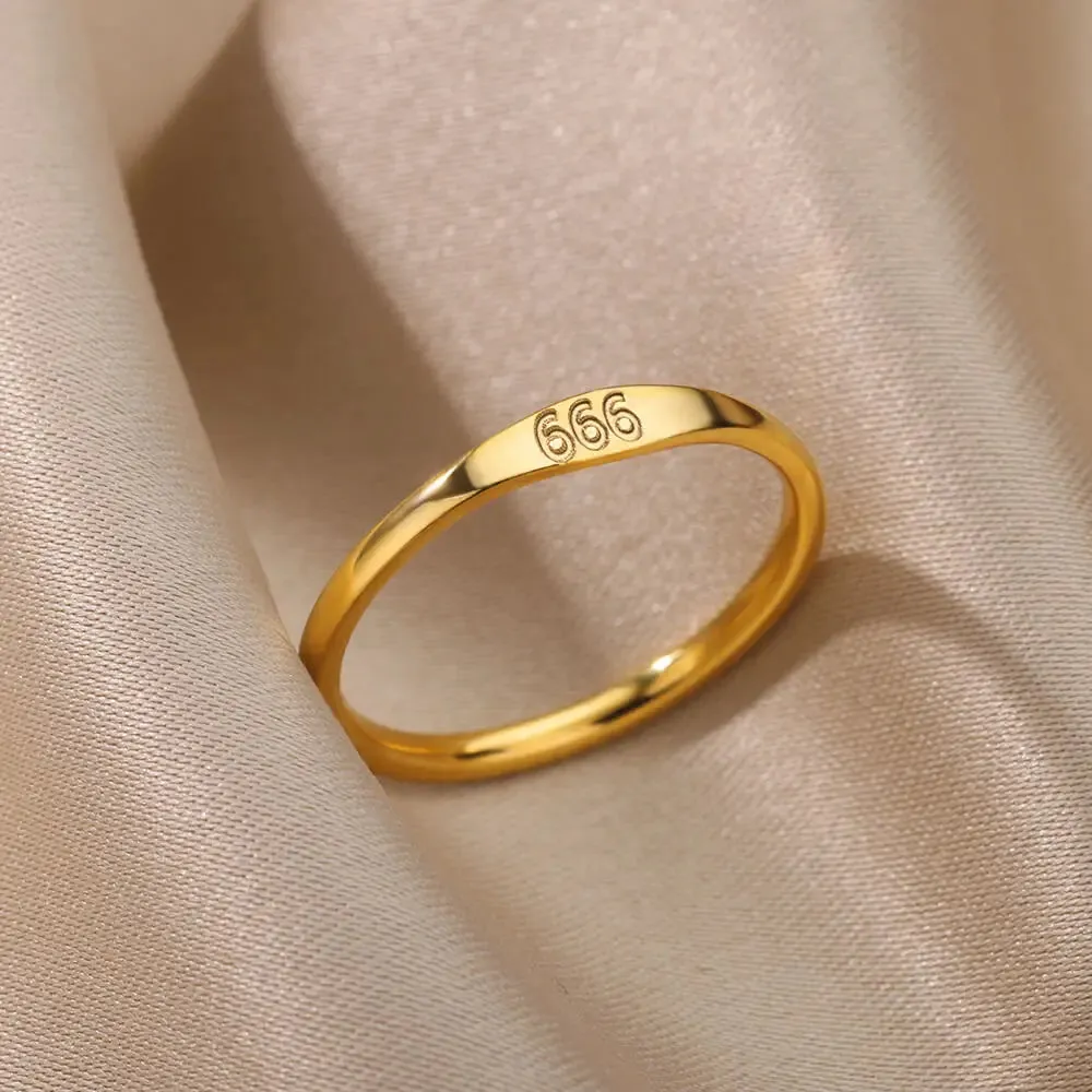 Angel Number Stainless Steel Rings