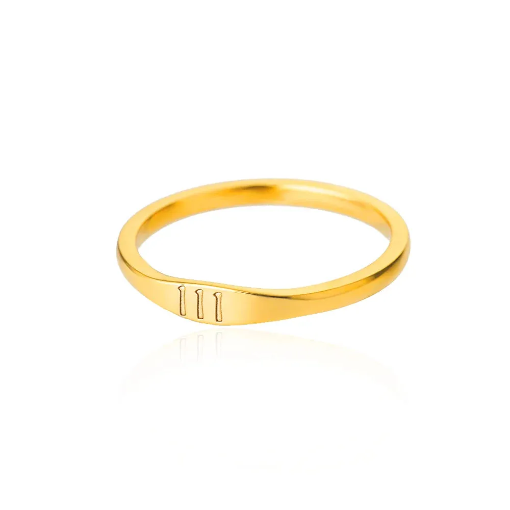 Angel Number Stainless Steel Rings