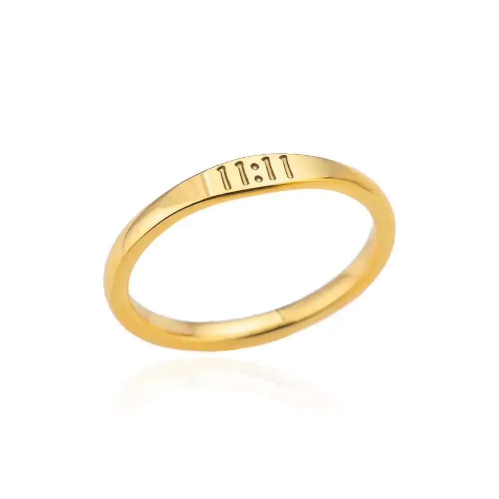 Angel Number Stainless Steel Rings