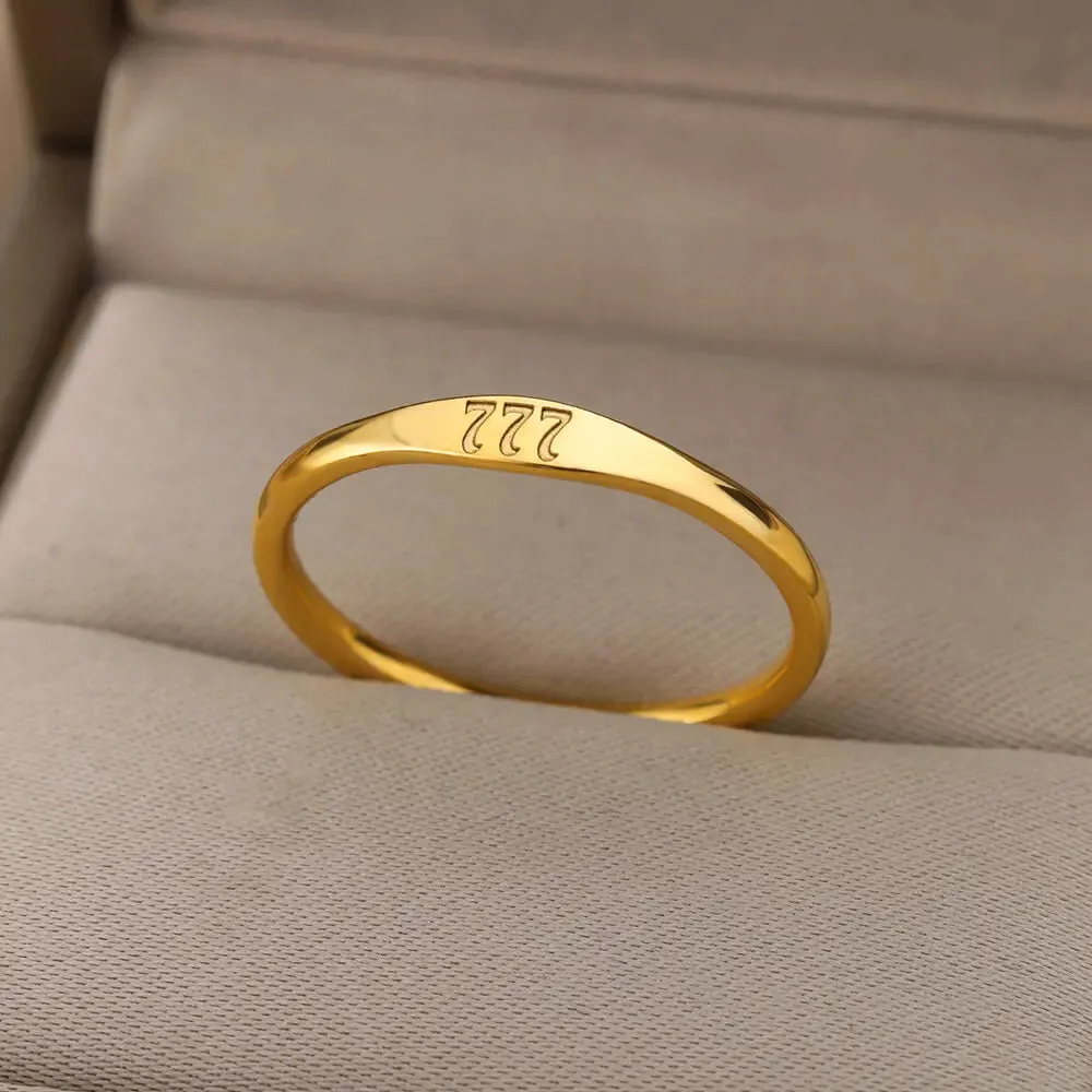 Angel Number Stainless Steel Rings