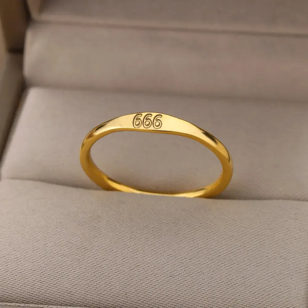 Angel Number Stainless Steel Rings