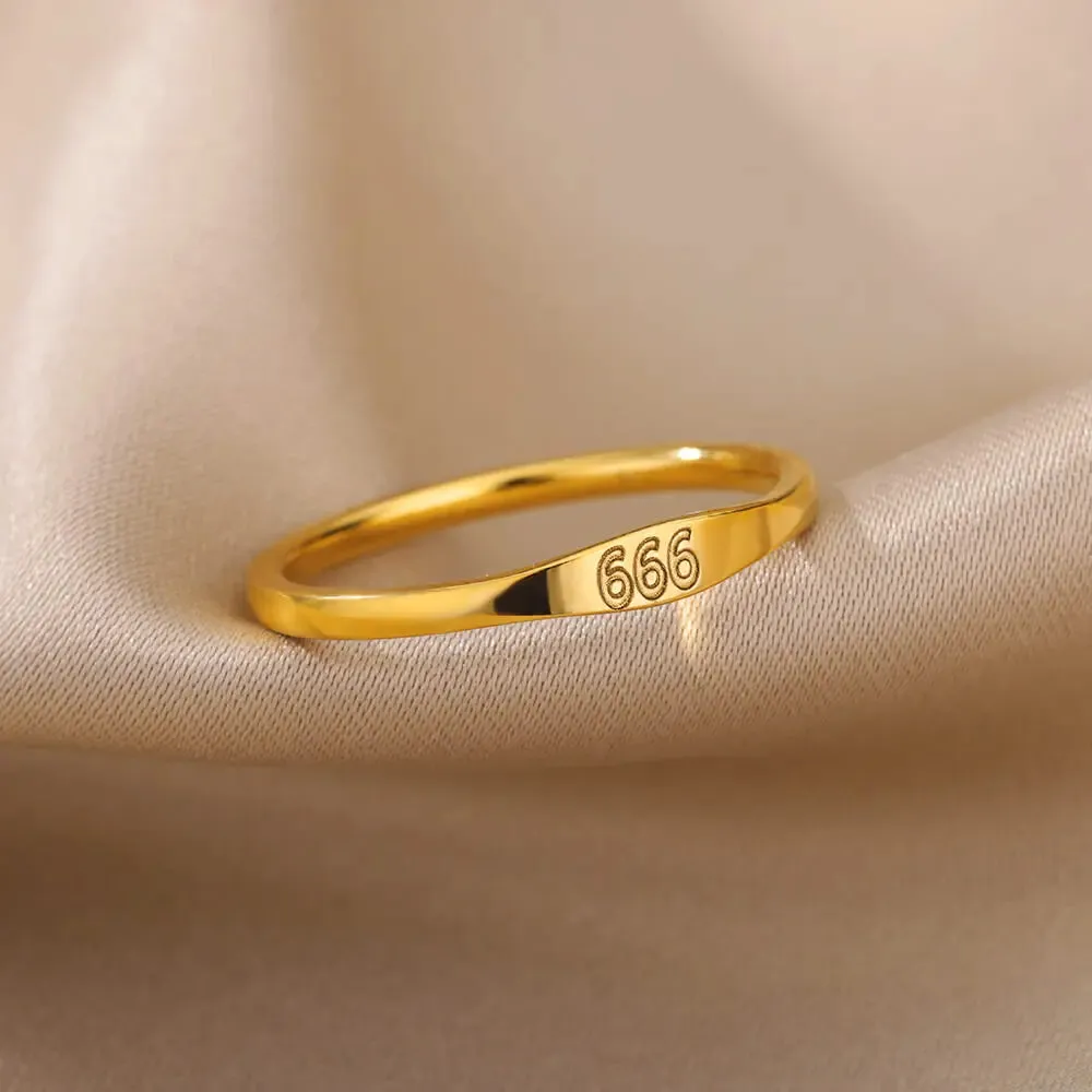 Angel Number Stainless Steel Rings